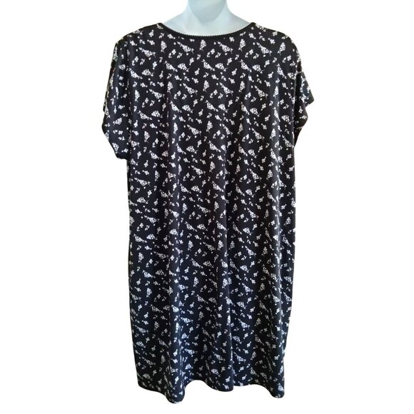 Croft & Barrow 4X Nightgown Womens Floral Button Front Short Sleeve Intimates - Picture 7 of 9